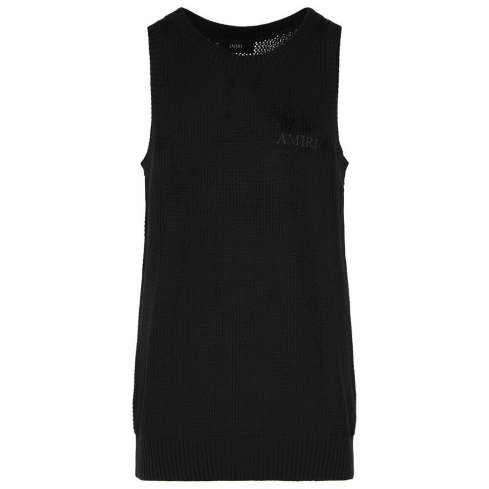 Amiri 'Knit Mesh' Black Cotton Tank Top Men
